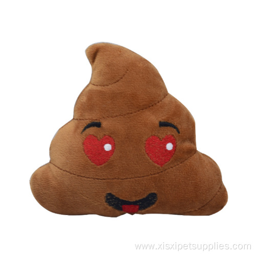 Teeth Cleaning Poop Shape Squeaky Dog Chew Toys